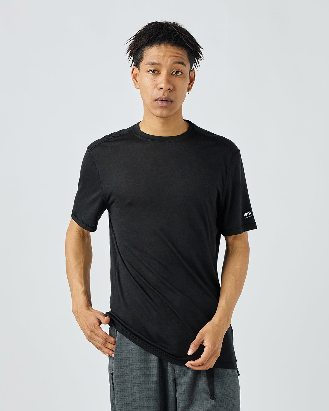 Mシエラ140Tシャツ メリノウールのクルーネック半袖ベースレイヤー