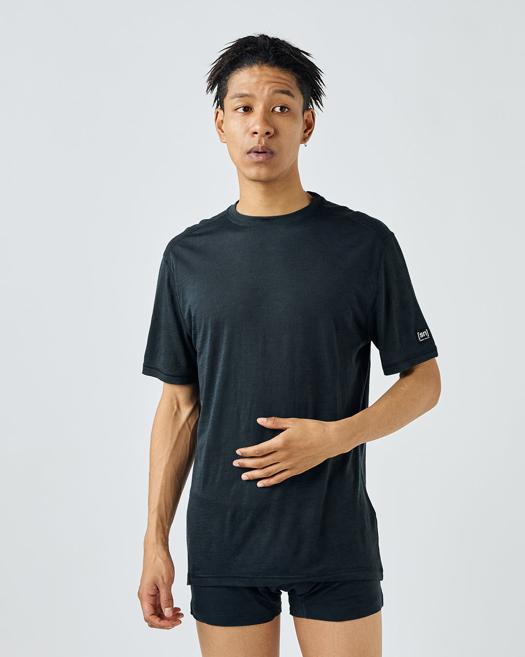 Mシエラ140Tシャツ メリノウールのクルーネック半袖ベースレイヤー