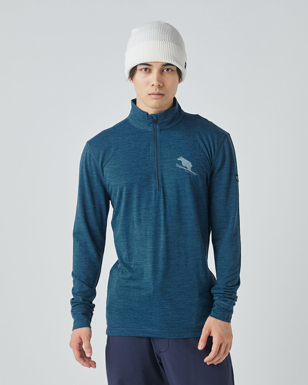 Mツンドラ175 ZIP1/4 フレアー メリノウールの長袖ハーフジップベースレイヤー