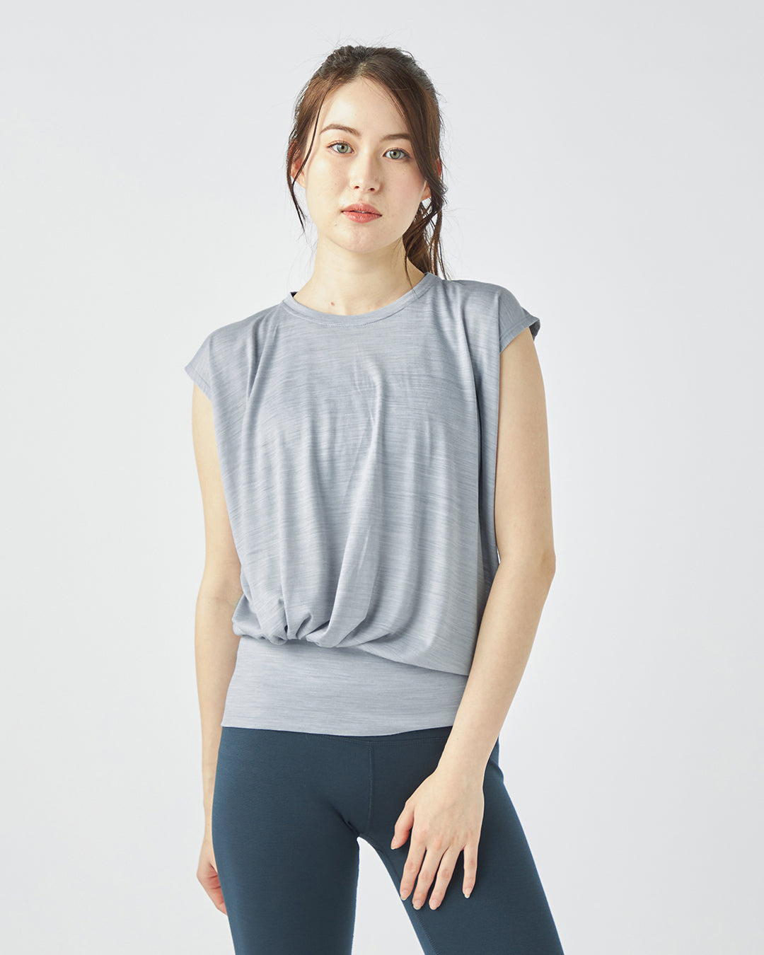 JP 140 ギャザー ルーズT メンズ レディース メリノウール おすすめ おしゃれ 可愛い ランニング 登山 ヨガウェア