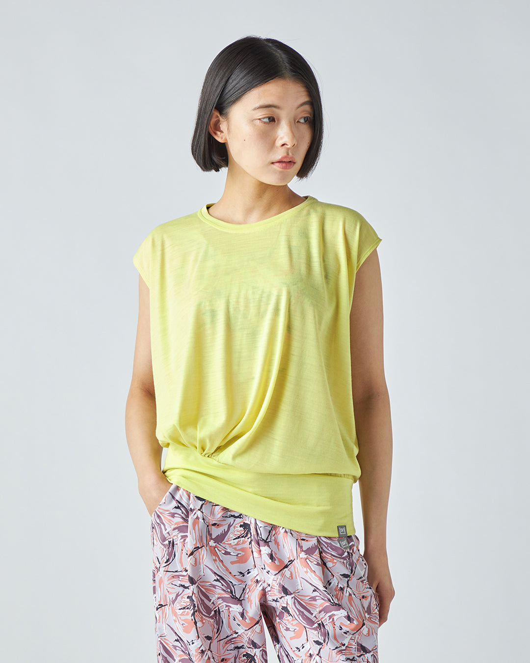 JP 140 ギャザー ルーズT メンズ レディース メリノウール おすすめ おしゃれ 可愛い ランニング 登山 ヨガウェア