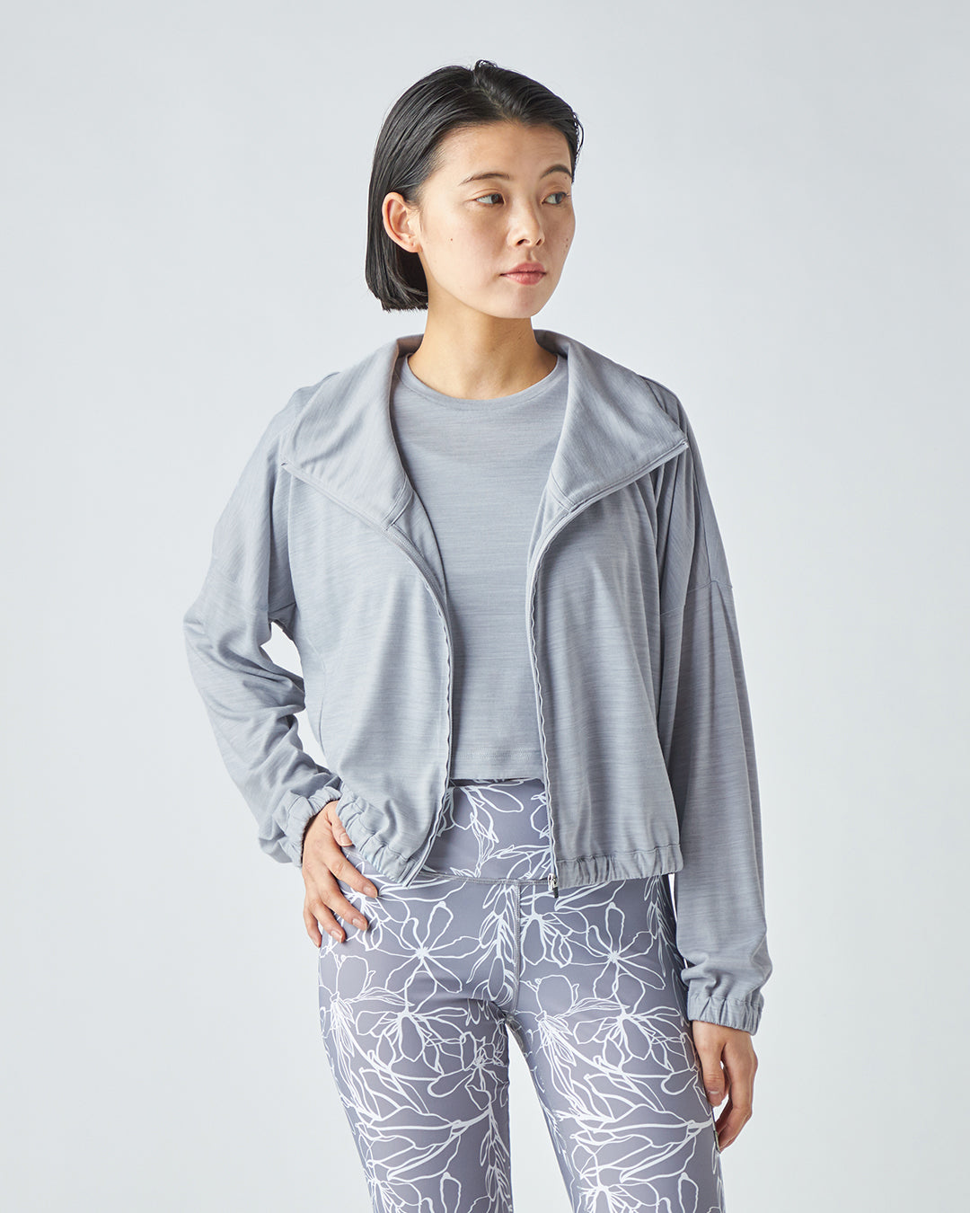 JP 140 オーバーサイズ ハイネック ジップアップ ショートジャケット メンズ レディース メリノウール おすすめ おしゃれ 可愛い ランニング 登山 ヨガウェア