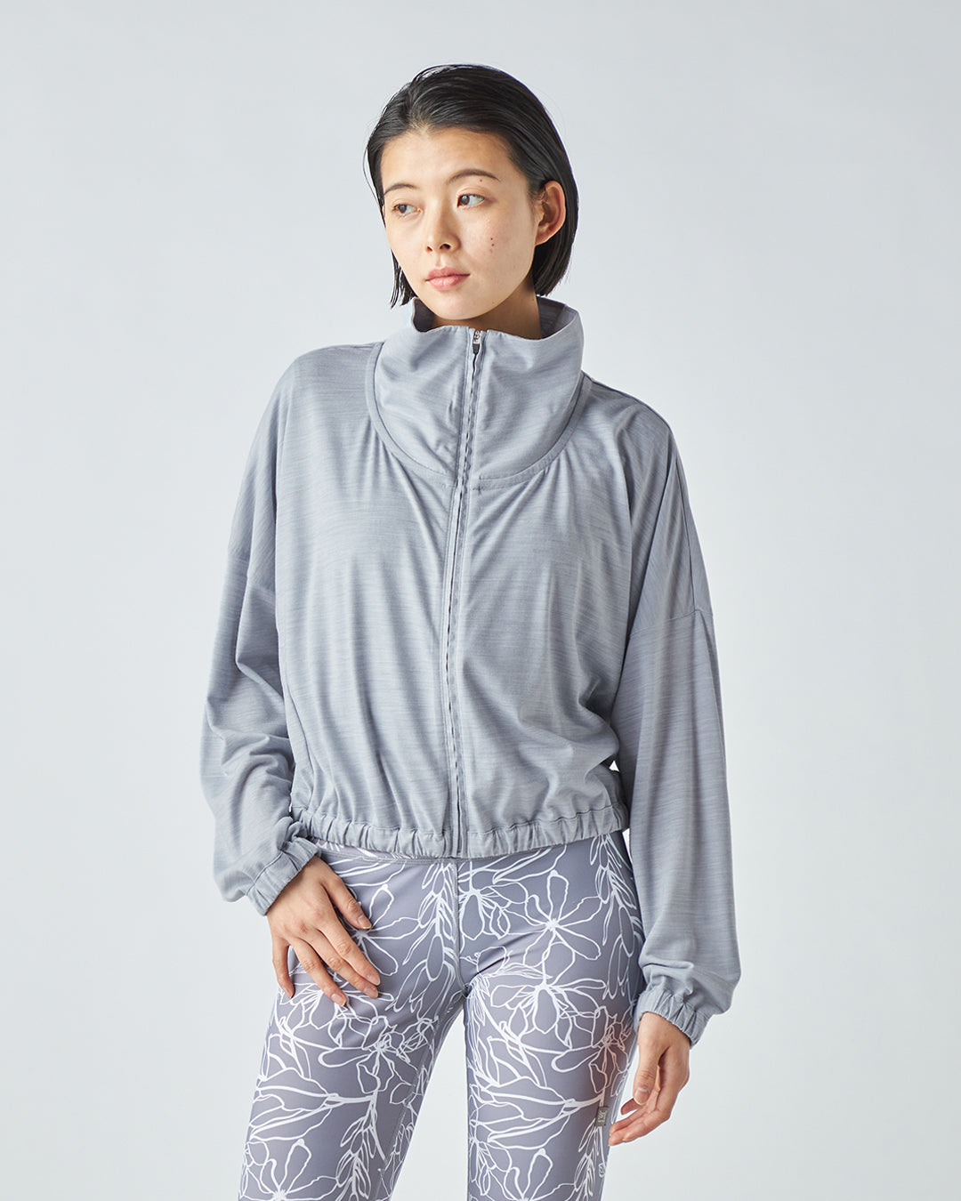 JP 140 オーバーサイズ ハイネック ジップアップ ショートジャケット メンズ レディース メリノウール おすすめ おしゃれ 可愛い ランニング 登山 ヨガウェア