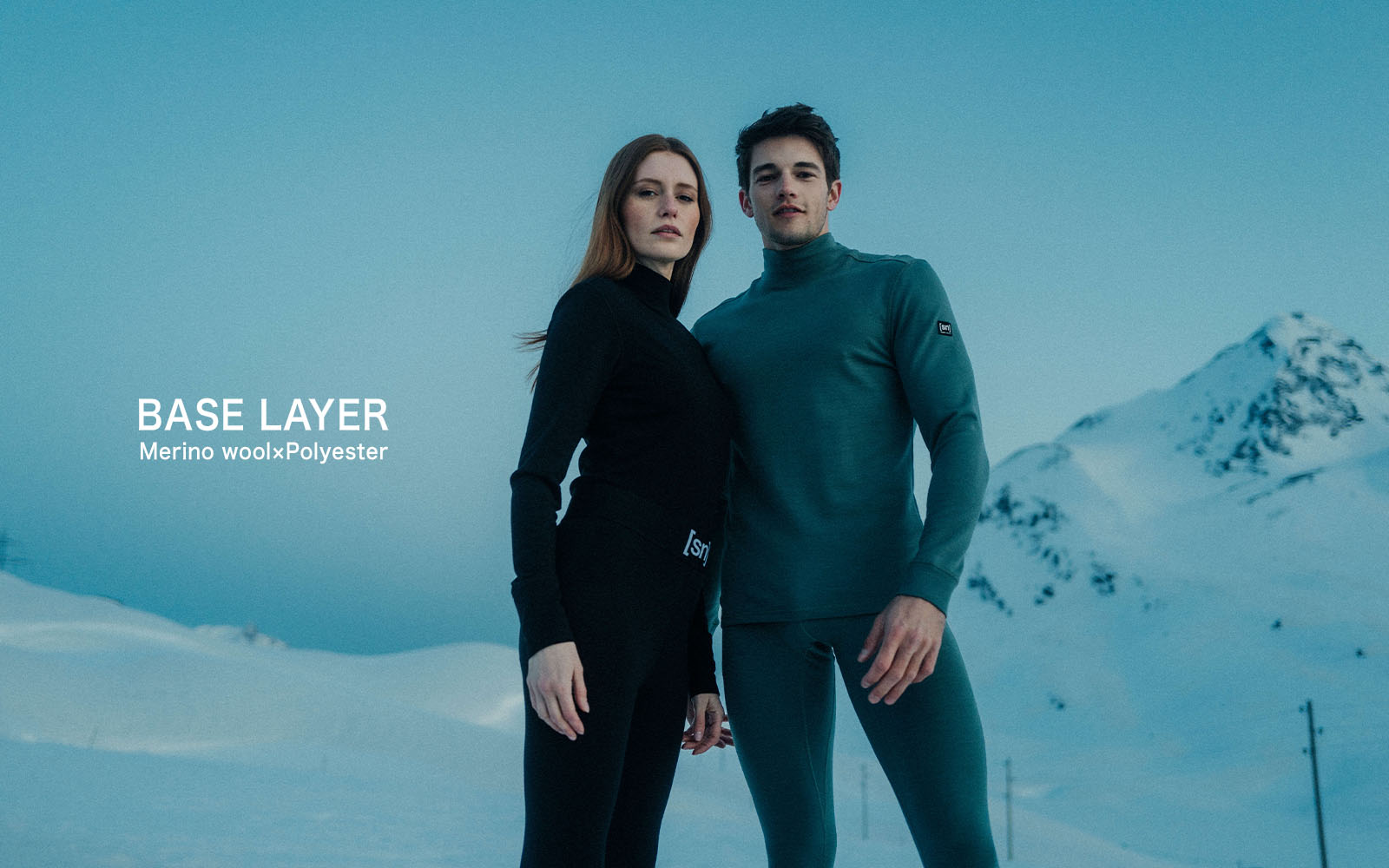 メリノウール ポリエステル 女性 男性 着用 イメージ画像 ベースレイヤー