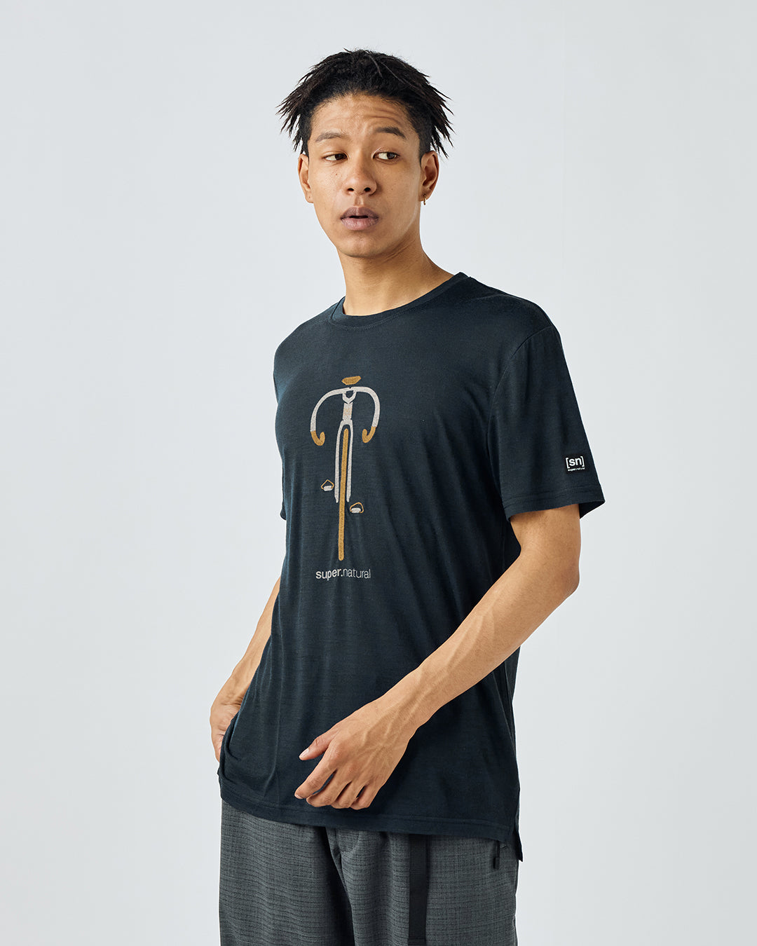 M ヴィンテージ バイク Tシャツ | メリノウール ハイキング ランニング