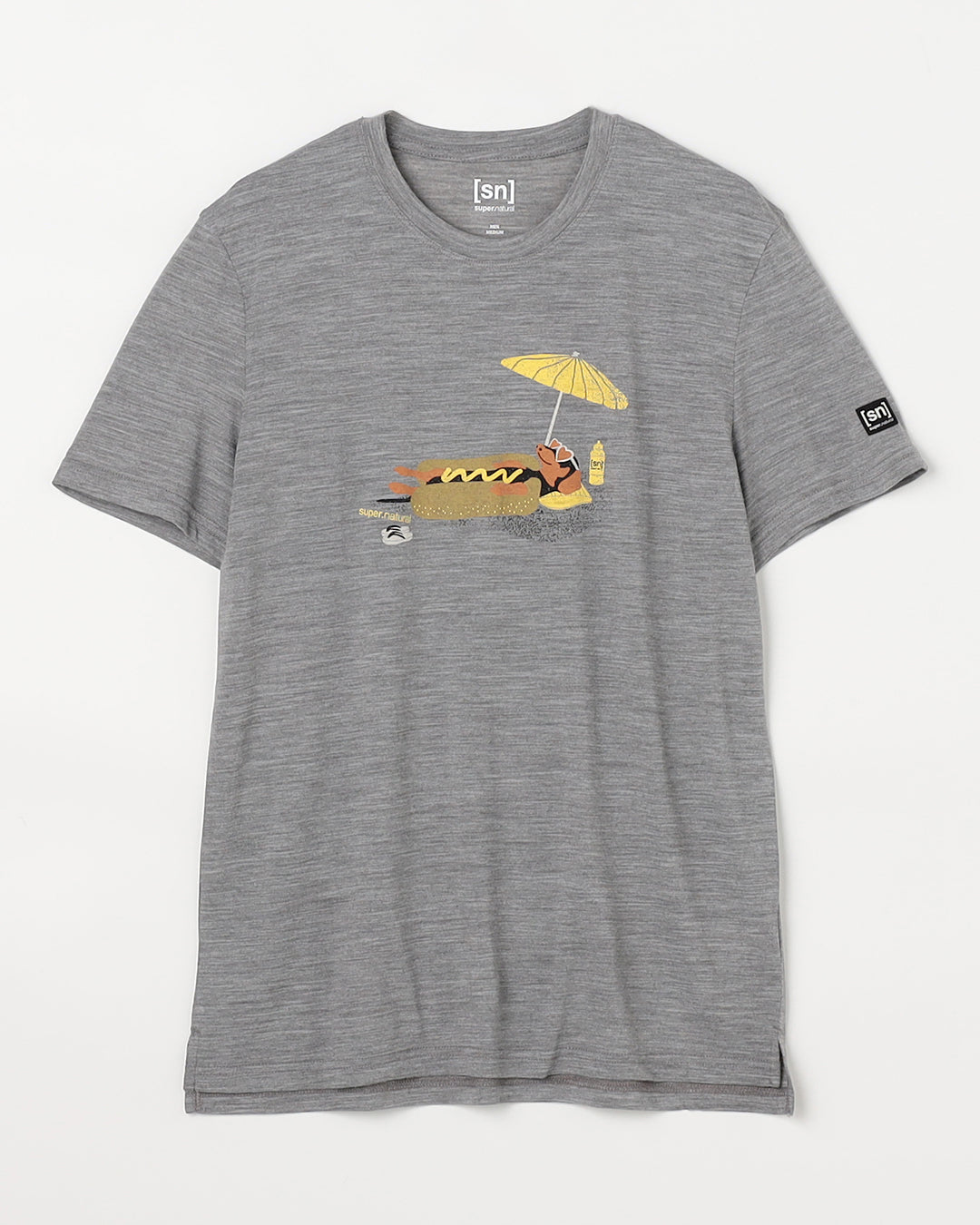 M ホットドッグ Tシャツ｜メリノウール 半袖 グラフィック メンズ