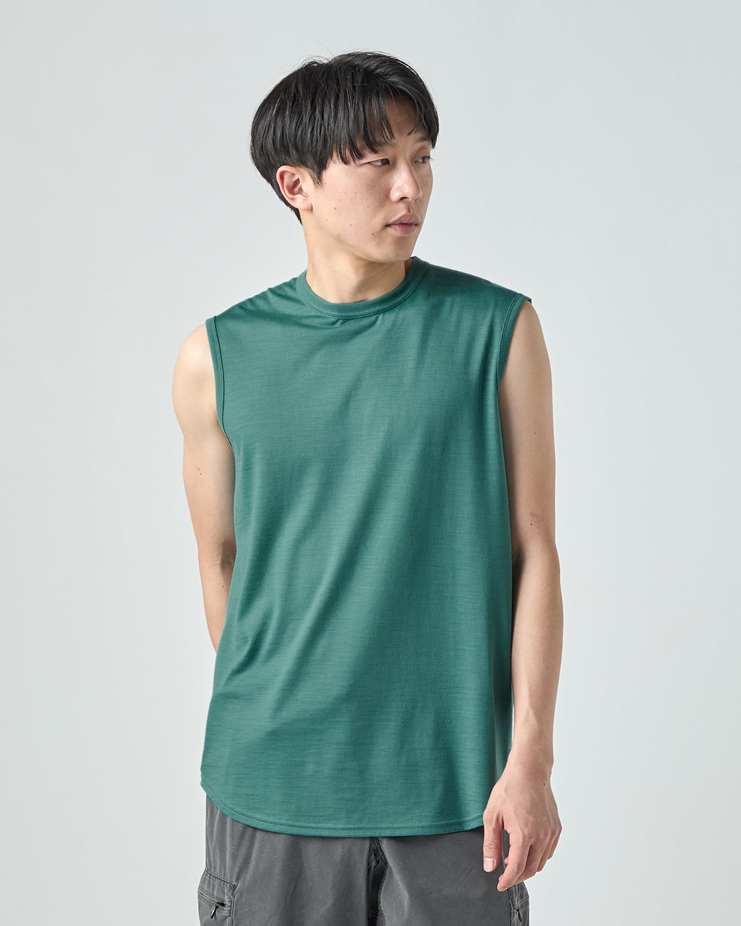新品●ヤンマ産業●ノースリーブブラウス●ショート丈●ゴールド●会津木綿 SLOW／洗える】リネンコットン ノースリーブブラウス
