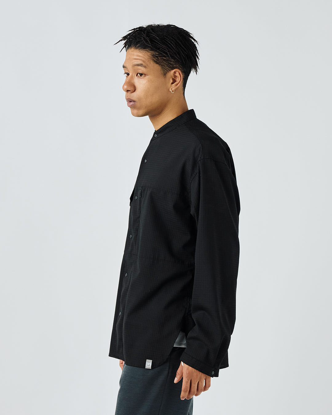 JP ウール ドットエア ノーカラー シャツジャケット(ユニ