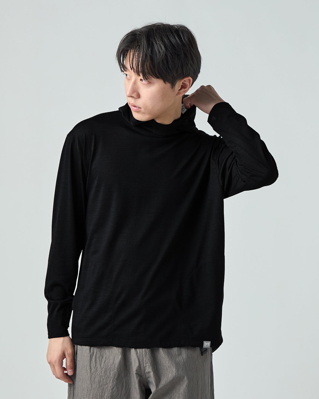 SLP SS13 ウール　ロングスリーブ JP 140 フーディー ロングスリーブ 2｜メリノウール Tシャツ