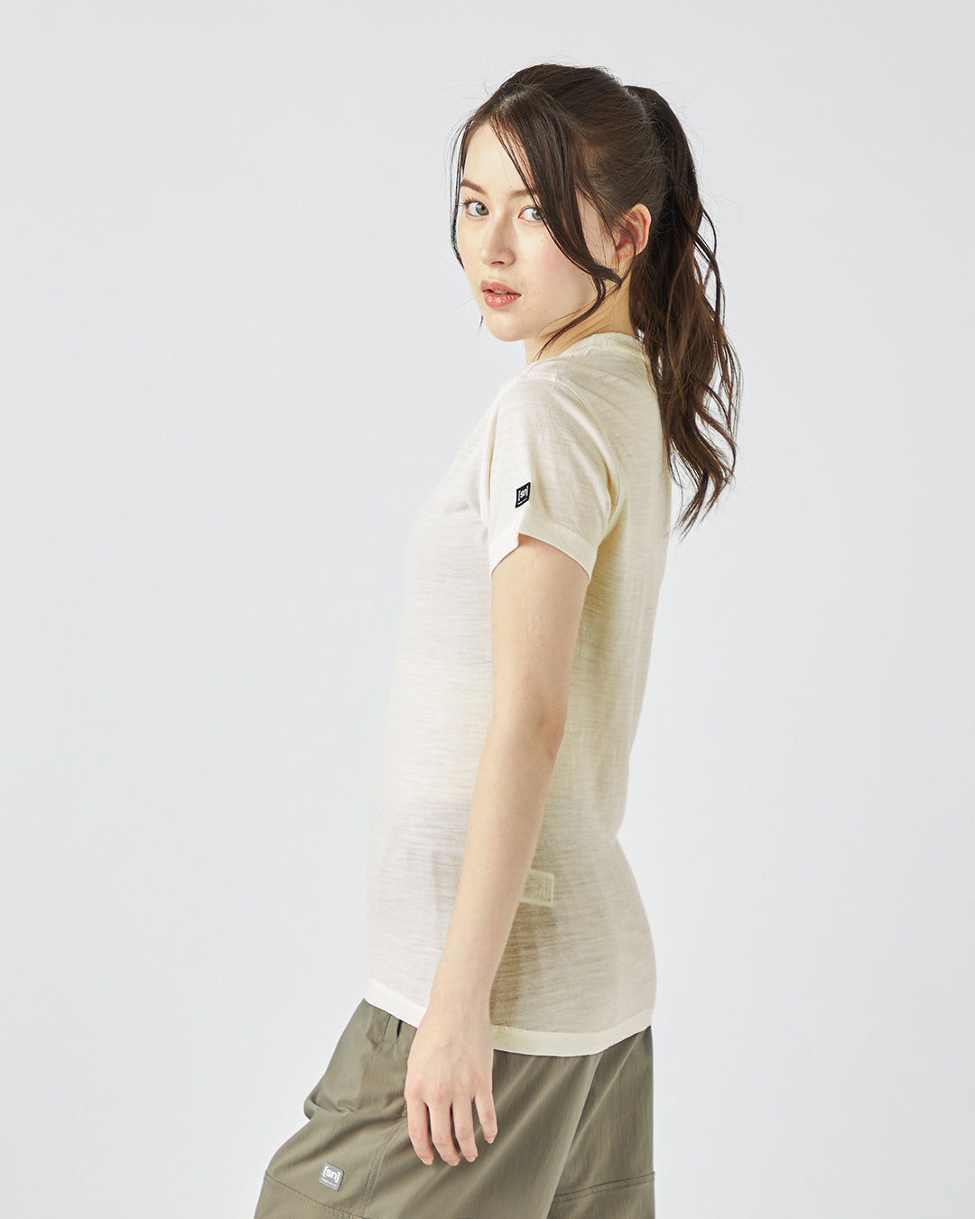 tシャツ Shiny layered CS  シャイニーレイヤードカットソー レディース shinz-25smscu02_1.jpg