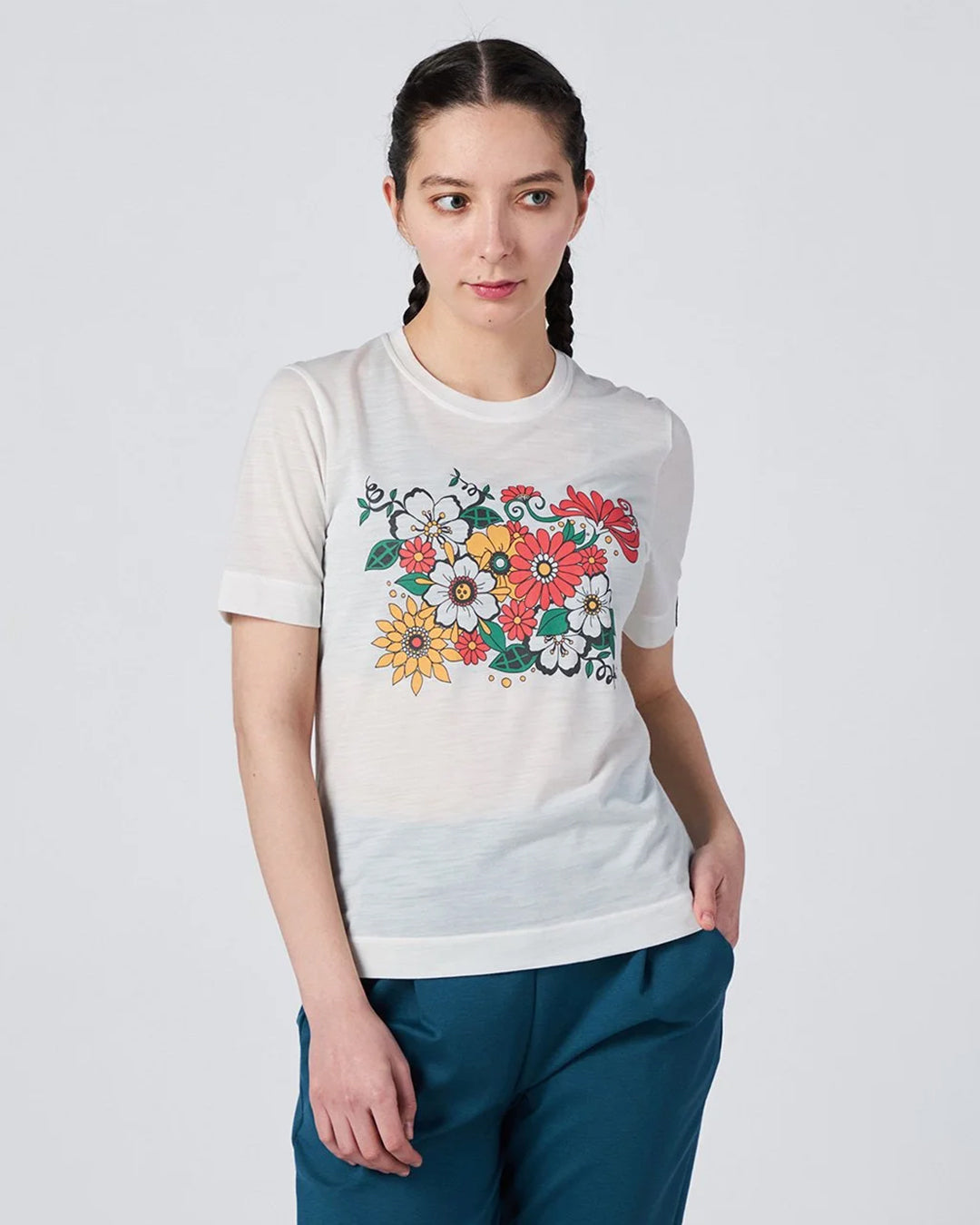 Hammy shop ⸜❤︎⸝‍ページ OUTLET】HONAMI TSUBOI × W フラワー プリント Tシャツ – SNJ STORE