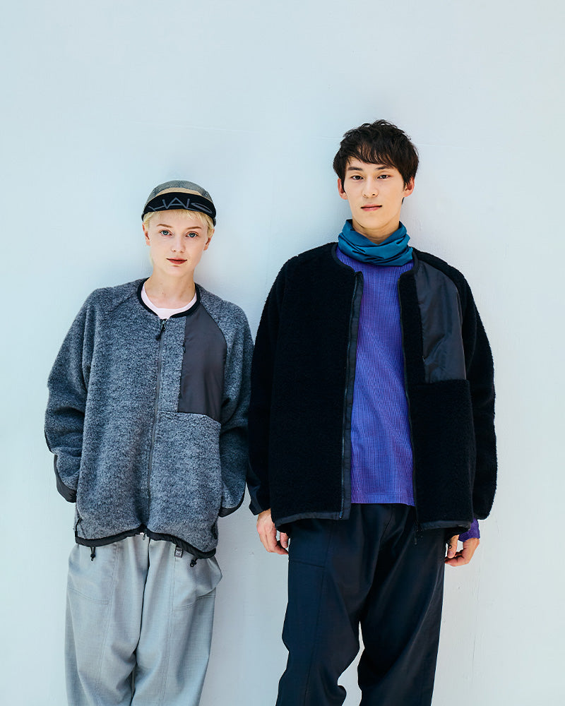 メリノウール ポリエステル 女性 男性 着用 イメージ画像 フリース